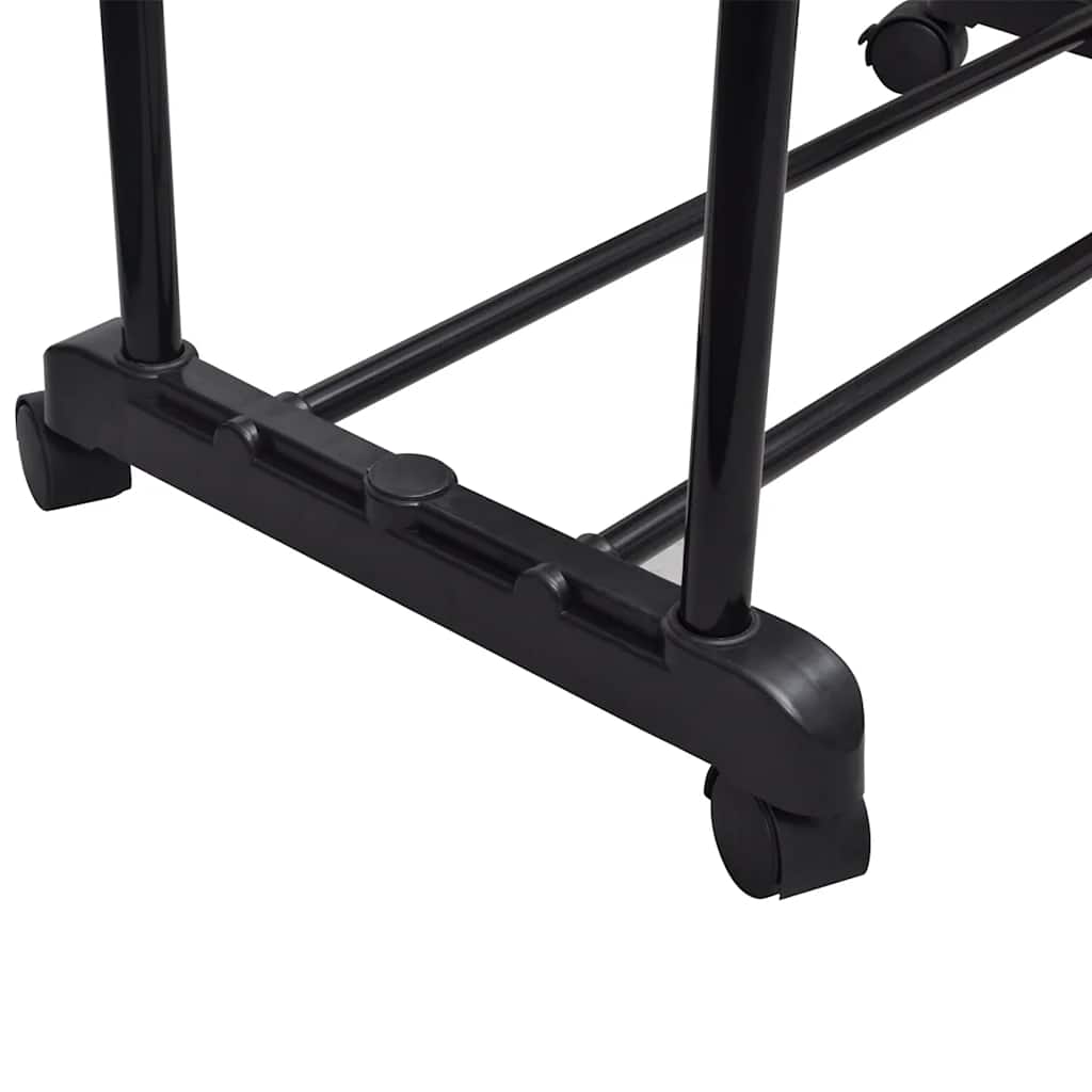 vidaXL Clothes Rack | Black and Silver | Stainless Steel, PP Plastic