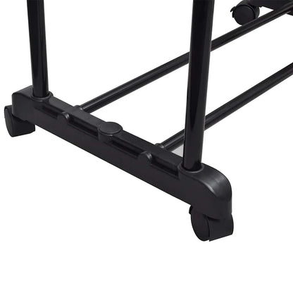 vidaXL Clothes Rack | Black and Silver | Stainless Steel, PP Plastic