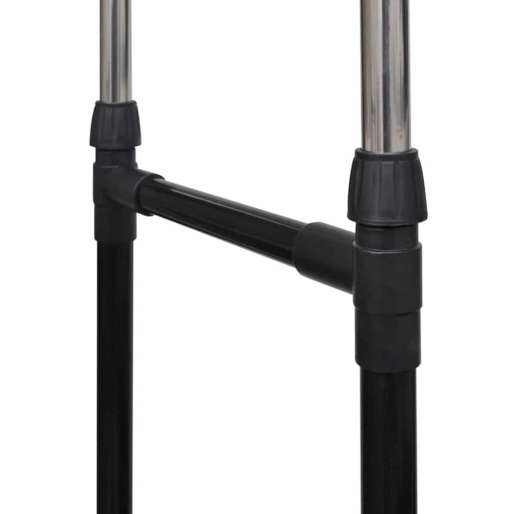vidaXL Clothes Rack | Black and Silver | Stainless Steel, PP Plastic