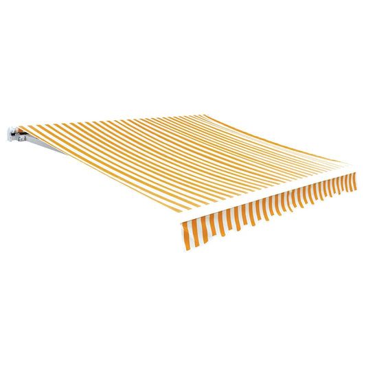vidaXL Awning Replacement Fabric Yellow and White 600x300 cm Polyester