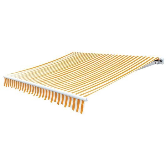 vidaXL Awning Replacement Fabric Yellow and White 600x300 cm Polyester