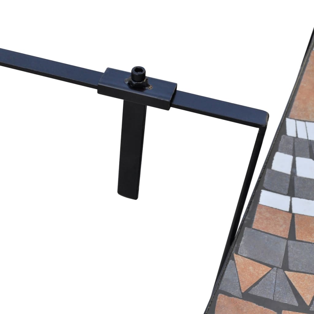 vidaXL Hanging Balcony Table Terracotta and White Mosaic