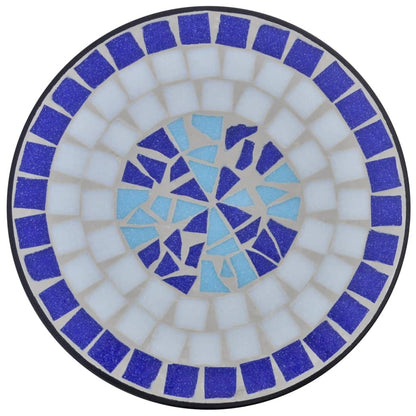 Mosaic Side Table Plant Table Blue White