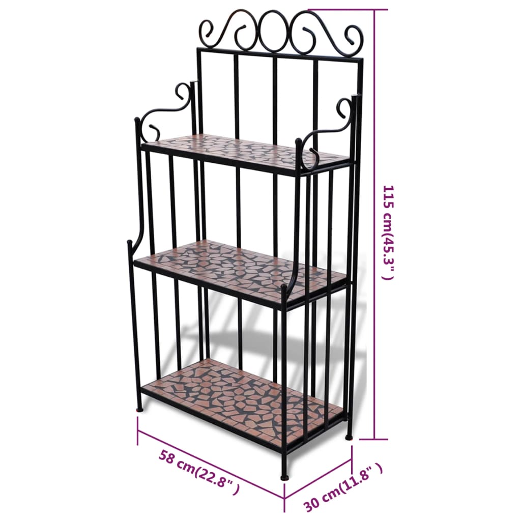 Plant Stand Plant Display Terracotta Colour Mosaic Pattern