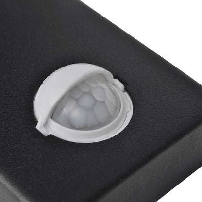vidaXL LED Wall Lamp Stainless Steel Cylinder Shape Black with Sensor