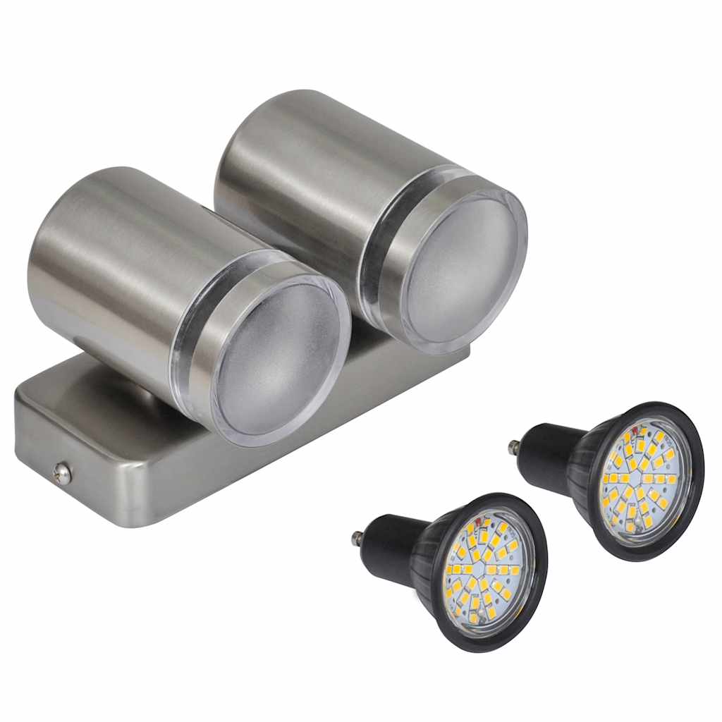 vidaXL LED Wall Lamp Stainless Steel Down with Cone Head