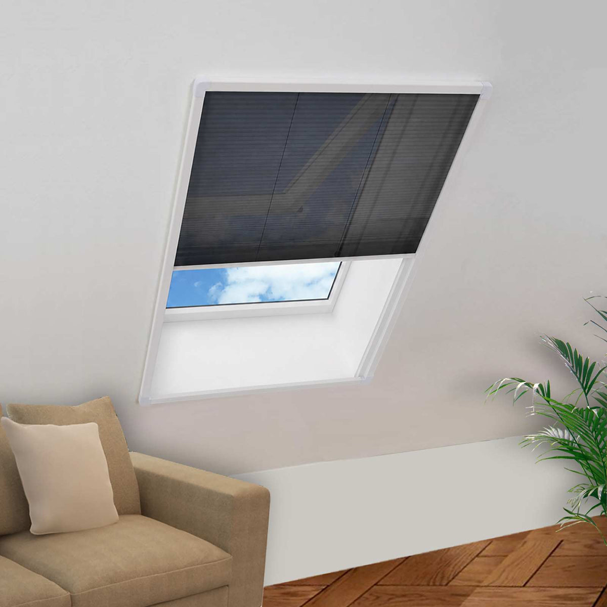 141129 vidaXL Plisse Insect Screen Window 80 x 160 cm