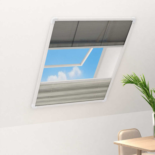 141131 vidaXL Insect Plisse Screen Window Aluminium 160 x 80 cm with Shade