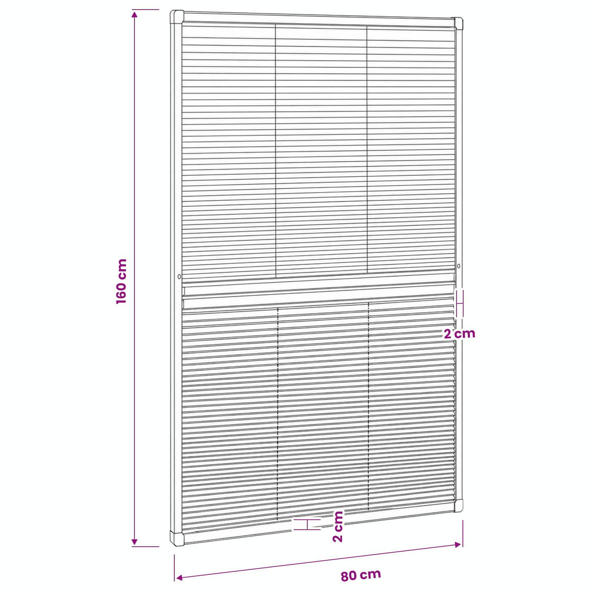 141131 vidaXL Insect Plisse Screen Window Aluminium 160 x 80 cm with Shade