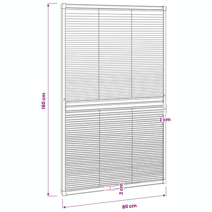 141131 vidaXL Insect Plisse Screen Window Aluminium 160 x 80 cm with Shade