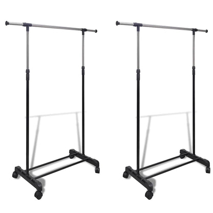 vidaXL Clothes Rack | Set of 2 | Black, Silver | Stainless steel, PP plastic