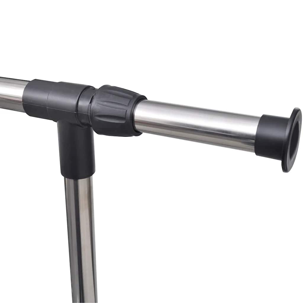 vidaXL Clothes Rack | Set of 2 | Black, Silver | Stainless steel, PP plastic