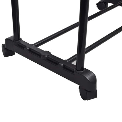 vidaXL Clothes Rack | Set of 2 | Black, Silver | Stainless Steel, PP Plastic