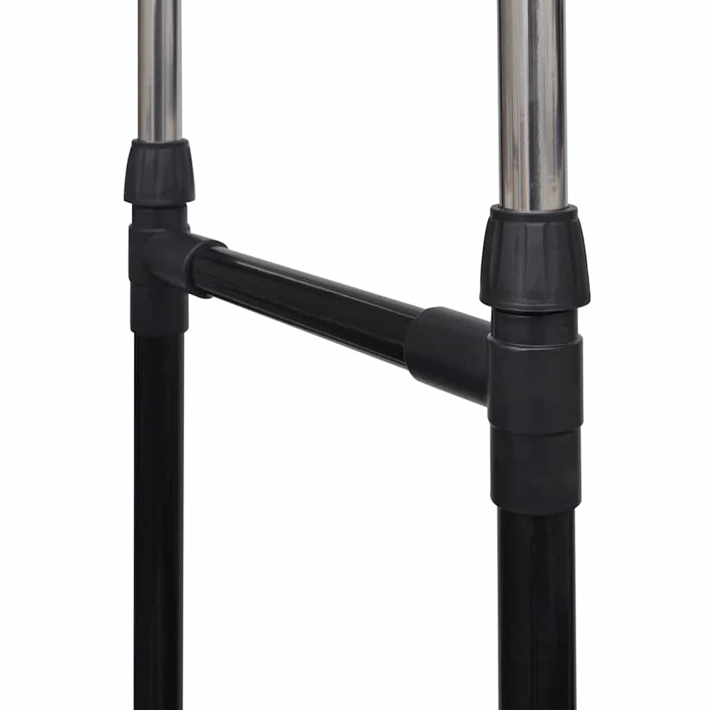 vidaXL Clothes Rack | Set of 2 | Black, Silver | Stainless Steel, PP Plastic