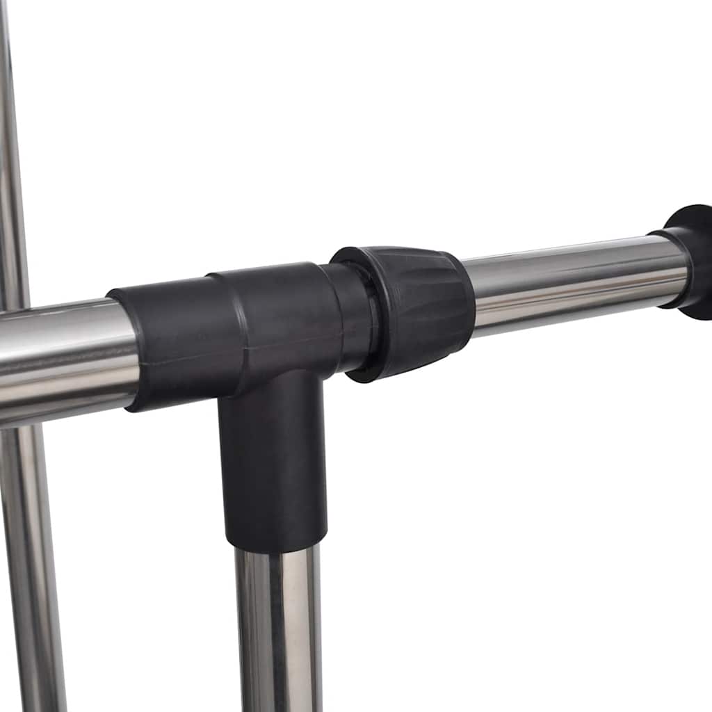 vidaXL Clothes Rack | Set of 2 | Black, Silver | Stainless Steel, PP Plastic