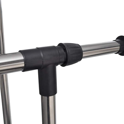 vidaXL Clothes Rack | Set of 2 | Black, Silver | Stainless Steel, PP Plastic