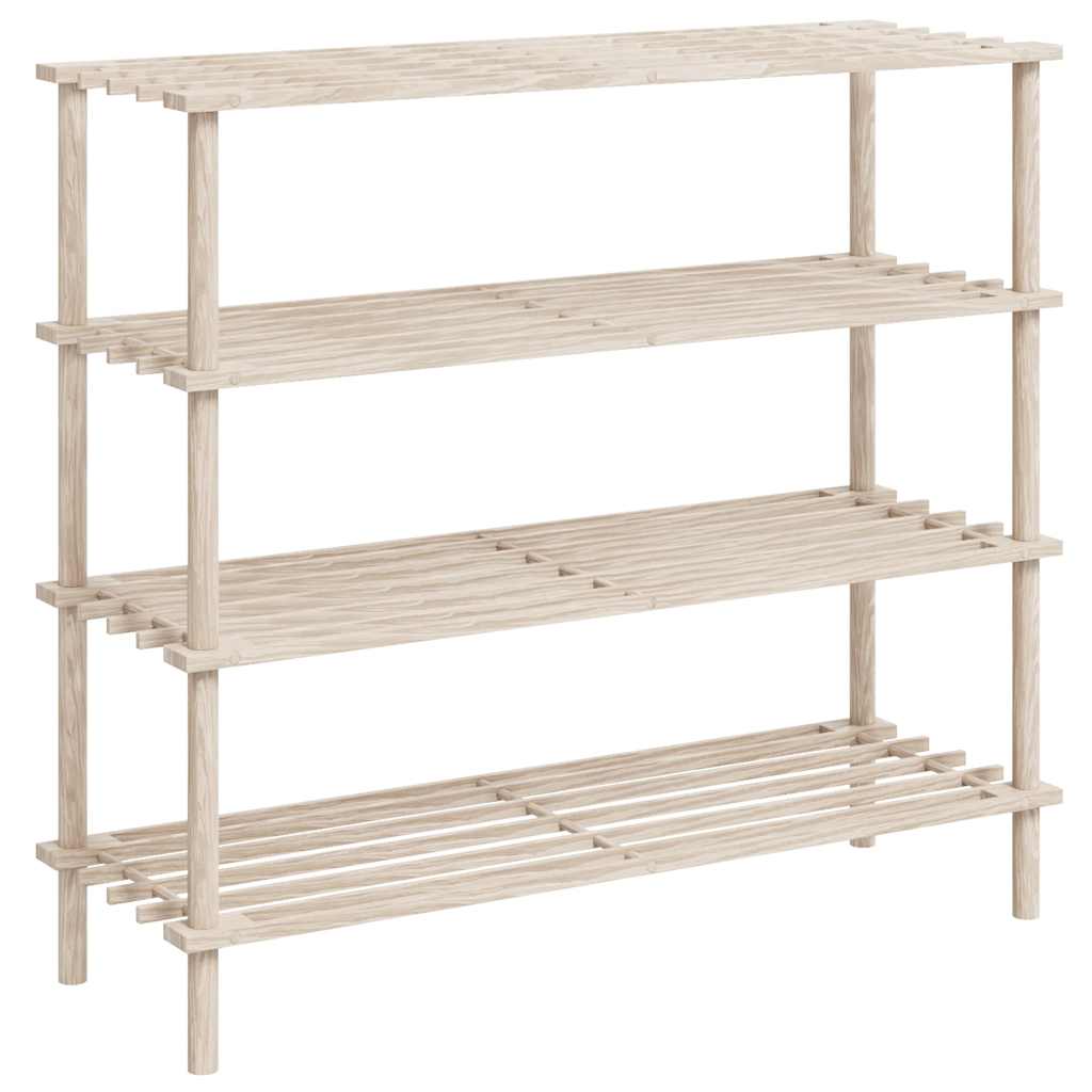 vidaXL 4-Tier Shoe Racks 2 pcs Solid Fir Wood