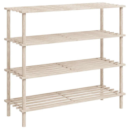 vidaXL 4-Tier Shoe Racks 2 pcs Solid Fir Wood