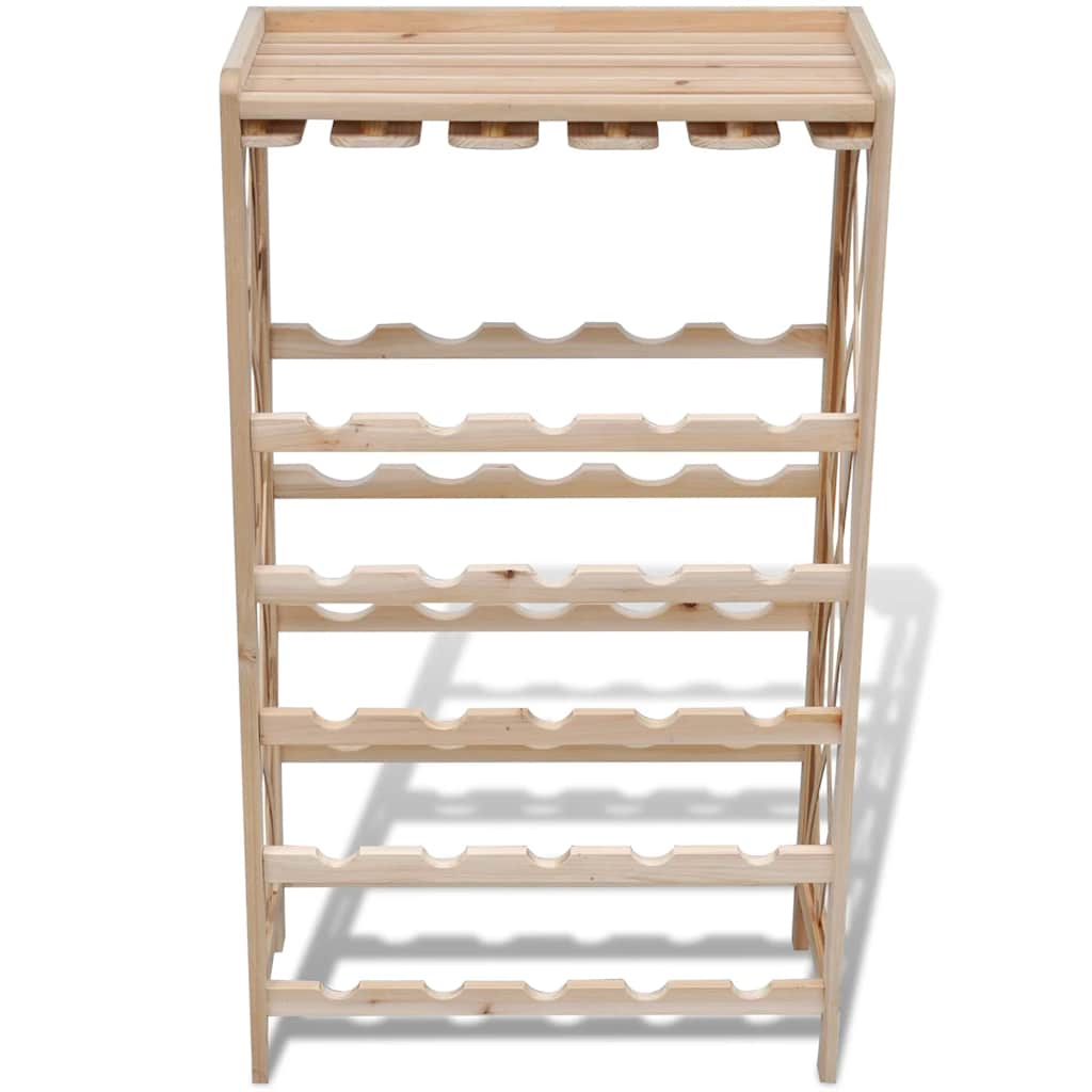 241068 vidaXL Wine Rack for 25 Bottles Solid Fir Wood