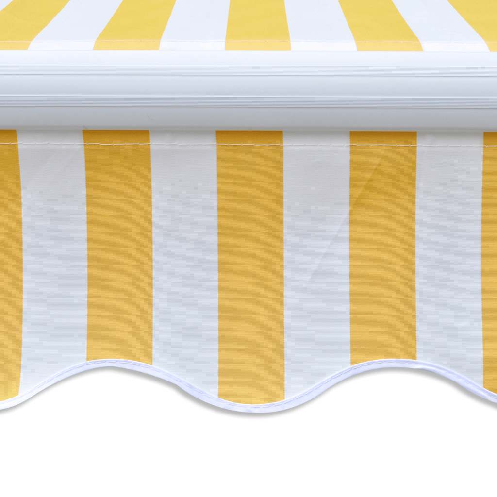 vidaXL Manual Awning 3 x 2.5 m Yellow and White Stripe 100% Polyester