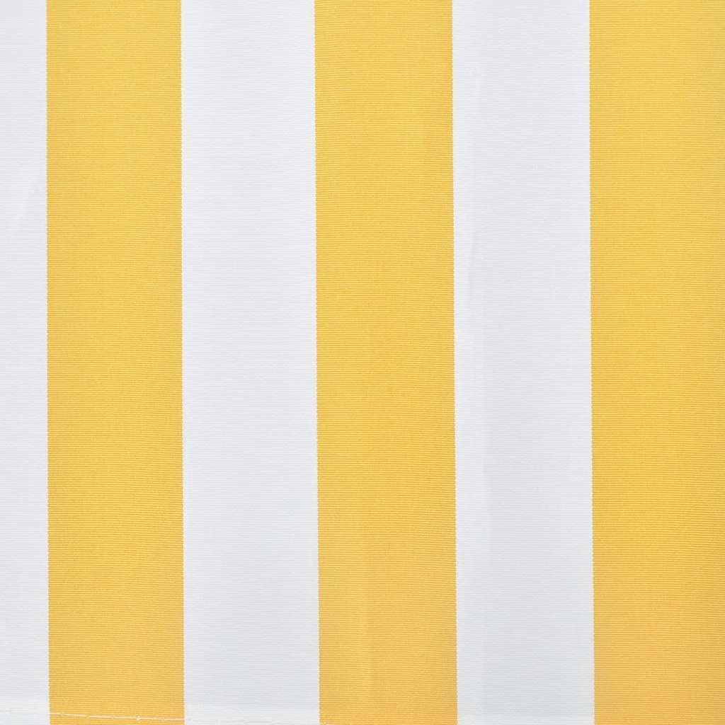 vidaXL Manual Awning 3 x 2.5 m Yellow and White Stripe 100% Polyester