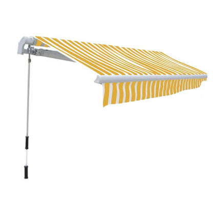 vidaXL Manual Awning 3 x 2.5 m Yellow and White Stripe 100% Polyester