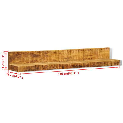241088 vidaXL Display Shelf 2 pcs Solid Wood Wall-Mounted