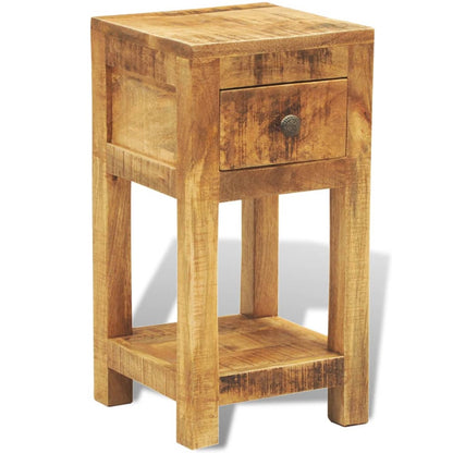 241090 vidaXL Nightstand with 1 Drawer Solid Mango Wood