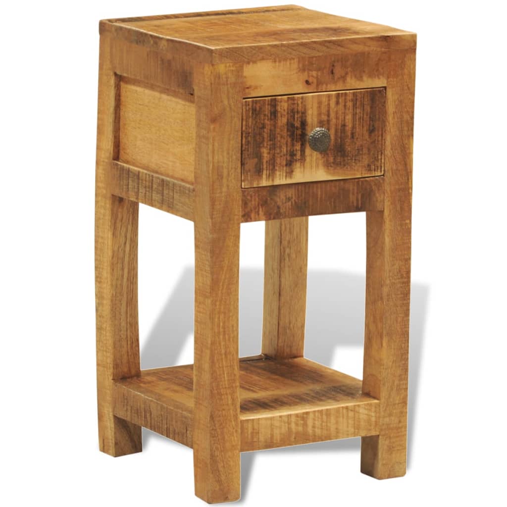 vidaXL Nightstand with 1 Drawer Solid Mango Wood