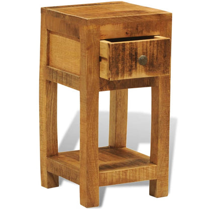 241090 vidaXL Nightstand with 1 Drawer Solid Mango Wood