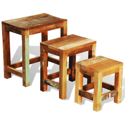 vidaXL Nesting Table Set 3 Pieces Vintage Reclaimed Wood