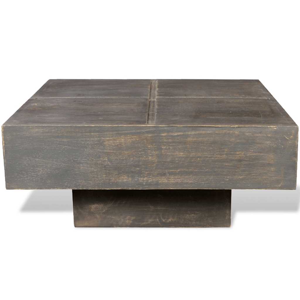 vidaXL Coffee Table Dark Brown Square Solid Mango Wood