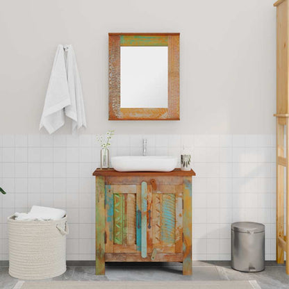 241134 Reclaimed Solid Wood Bathroom Vanity Cabinet Set with Mirror