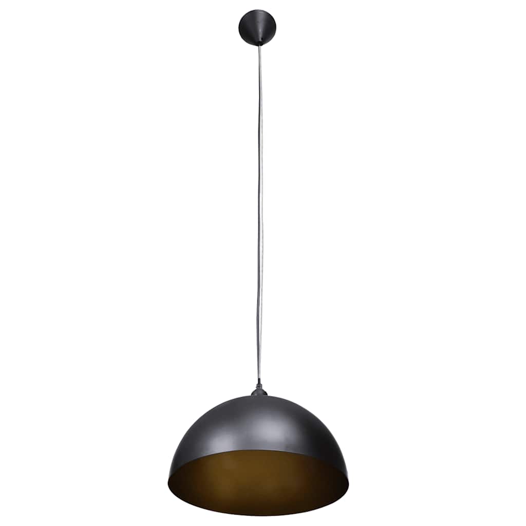 241113 vidaXL Ceiling Lamp 2 pcs Height-adjustable Semi-spherical Black