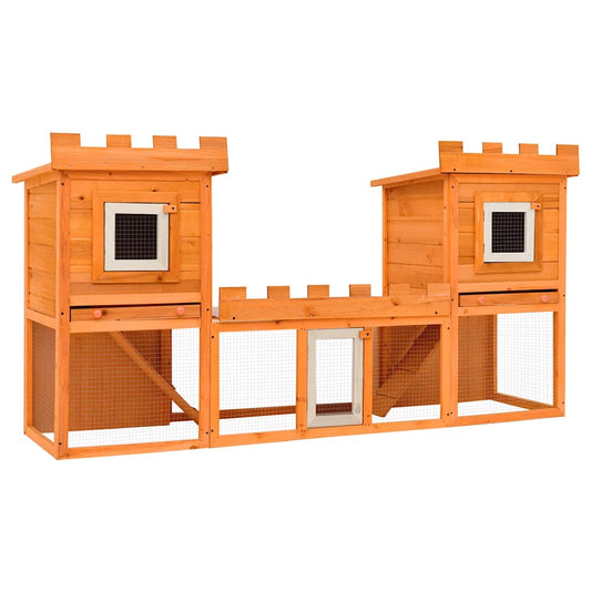 170174 vidaXL Outdoor Large Rabbit Hutch House Pet Cage Double House