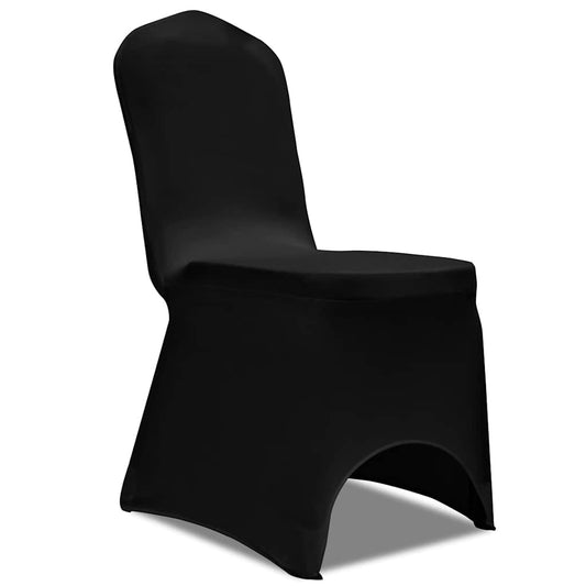 vidaXL Chair Cover Stretch Black 6 pcs