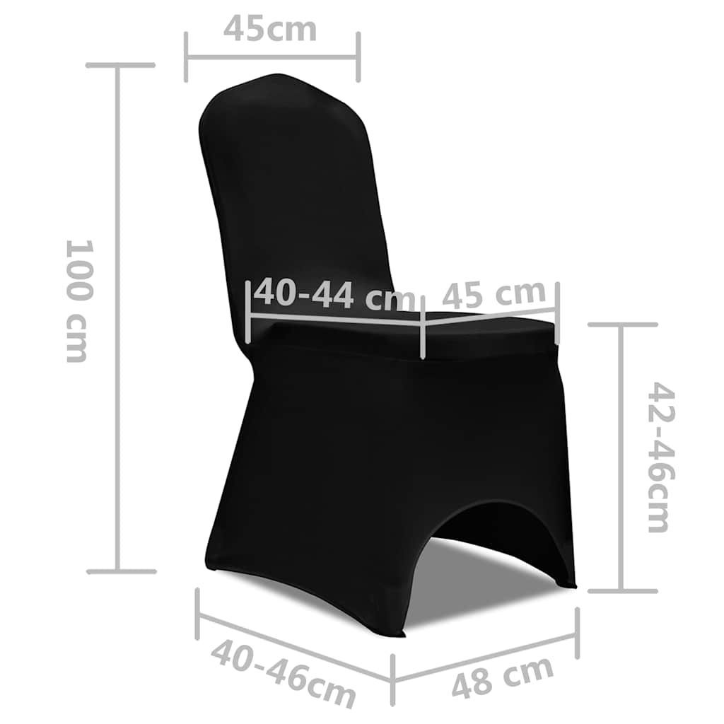 vidaXL Chair Cover Stretch Black 6 pcs