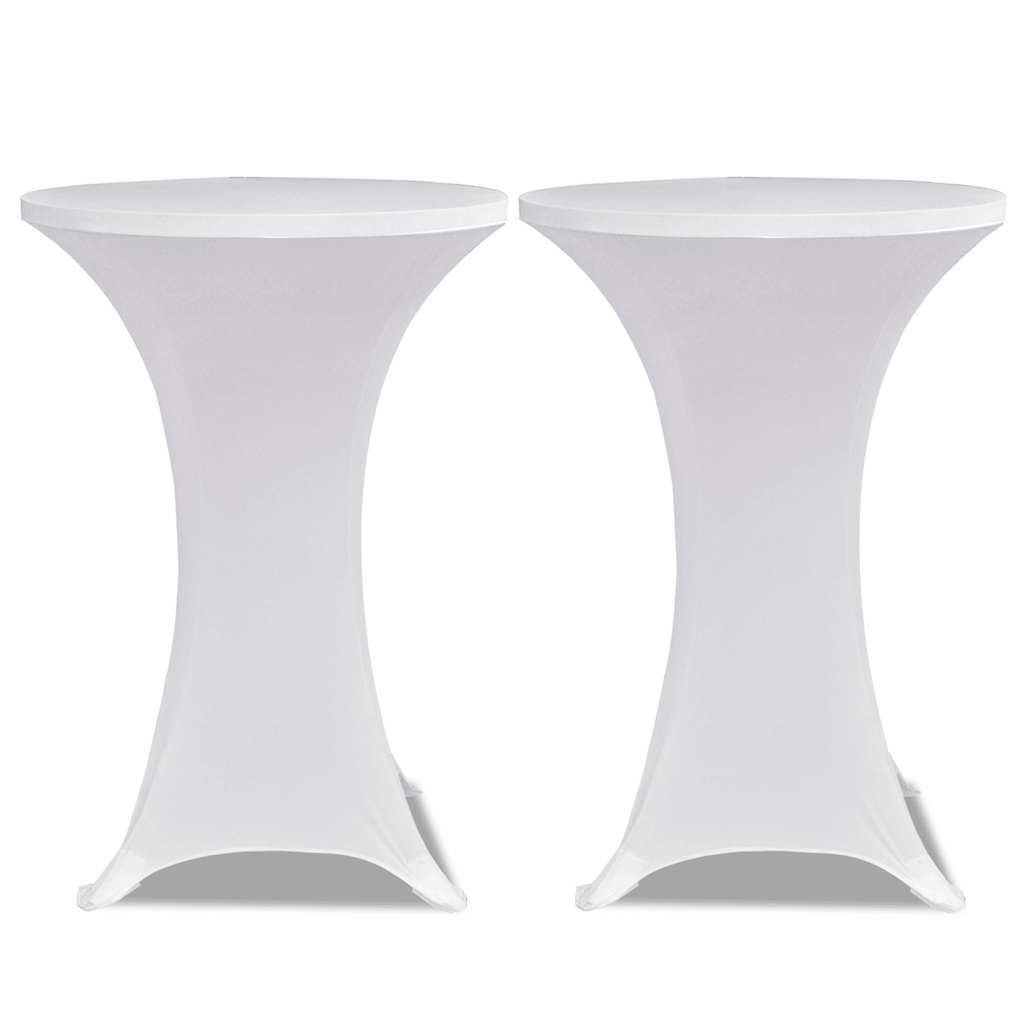 vidaXL Standing Table Cover Ø 60cm White Stretch 2 pcs