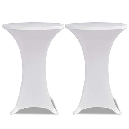 vidaXL Standing Table Cover Ø 60cm White Stretch 2 pcs