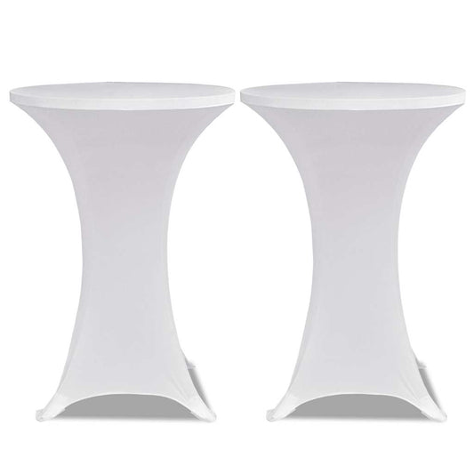vidaXL Standing Table Cover Ø 60cm White Stretch 2 pcs