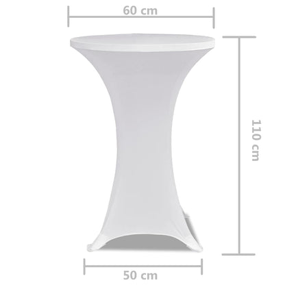 vidaXL Standing Table Cover Ø 60cm White Stretch 2 pcs