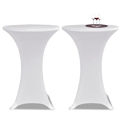 vidaXL Standing Table Cover Ø 60cm White Stretch 2 pcs