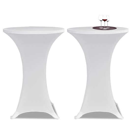 vidaXL Standing Table Cover Ø 60cm White Stretch 2 pcs