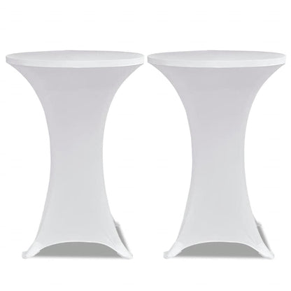 vidaXL Standing Table Cover Ø70cm White Stretch 2 pcs