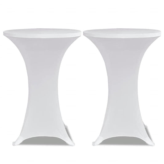 vidaXL Standing Table Cover Ø70cm White Stretch 2 pcs