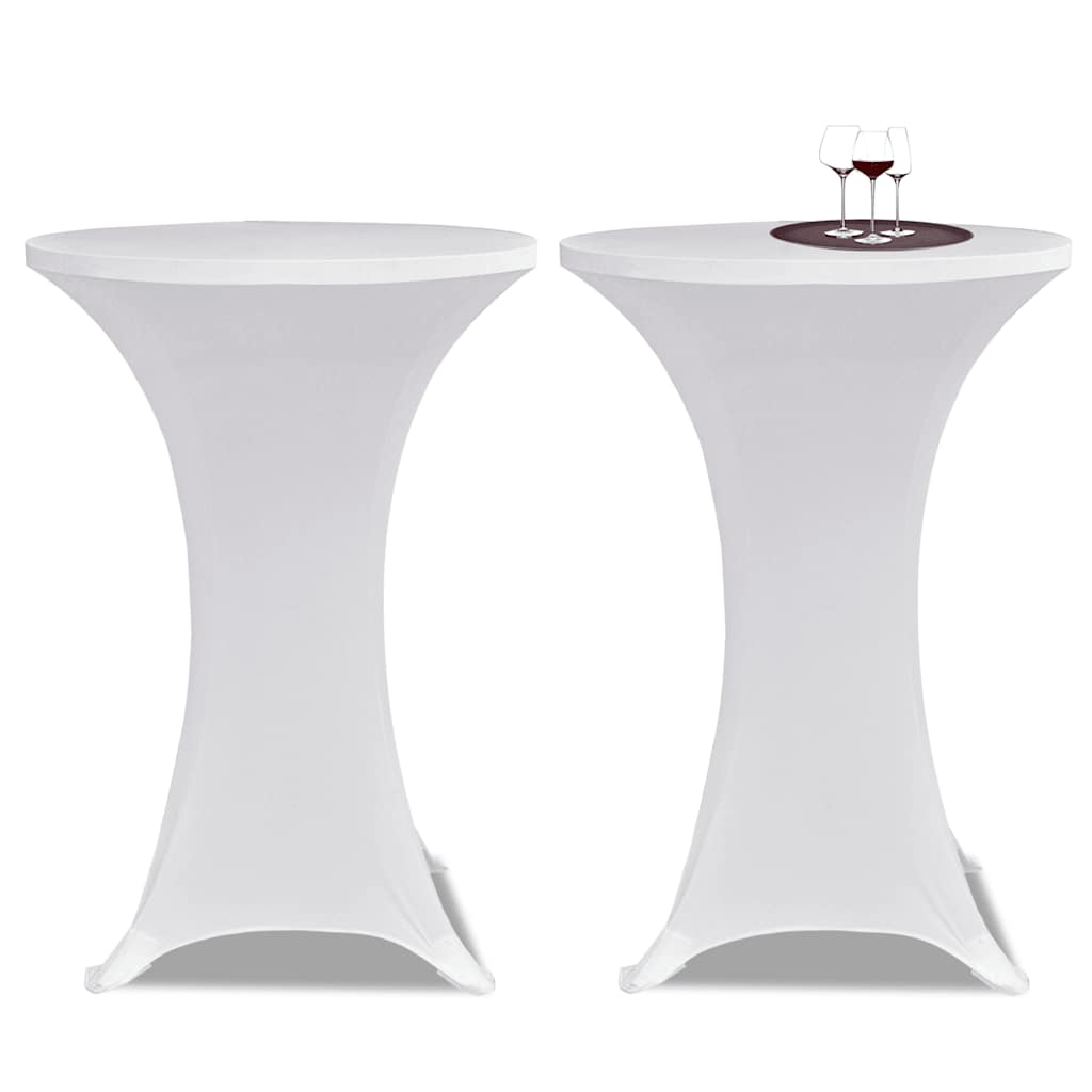 vidaXL Standing Table Cover Ø70cm White Stretch 2 pcs