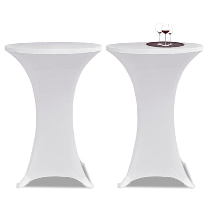 vidaXL Standing Table Cover Ø70cm White Stretch 2 pcs