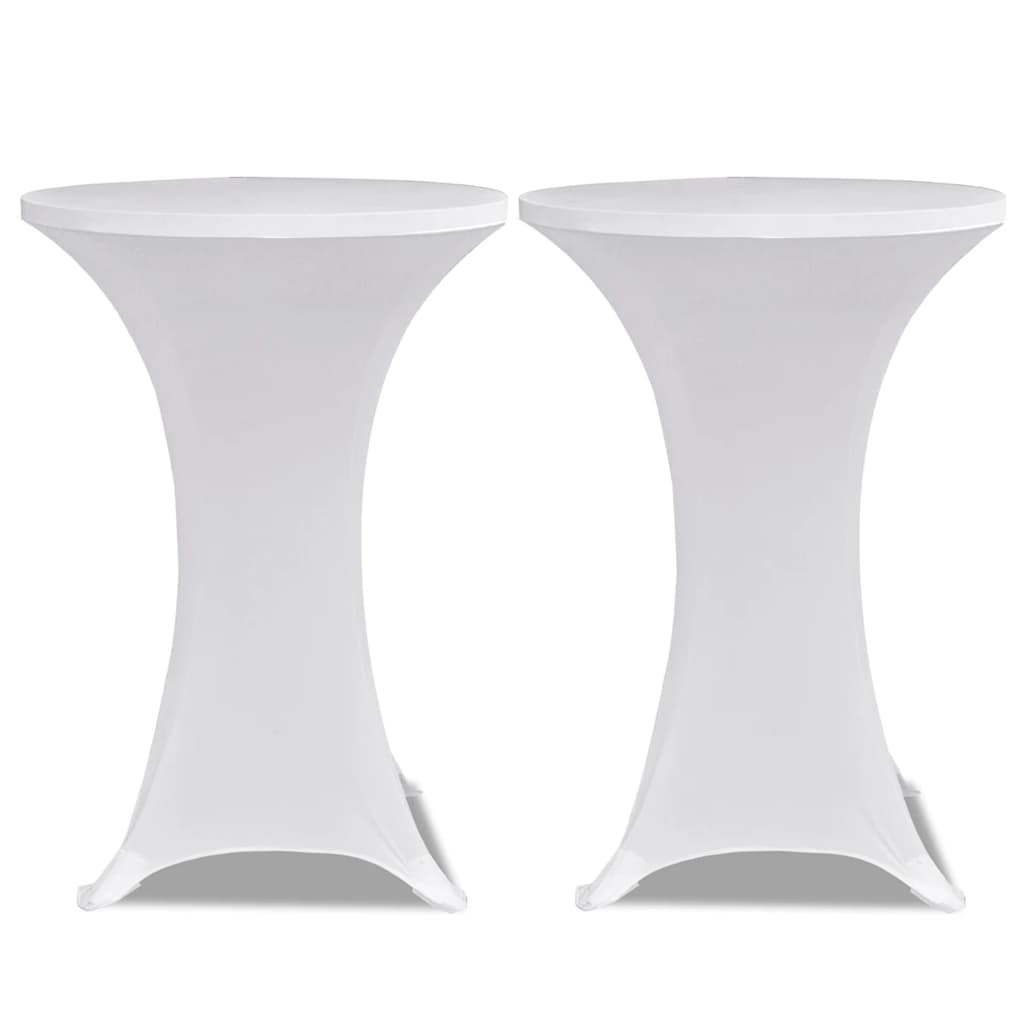 vidaXL Standing Table Cover Ø80cm White Stretch 2 pcs