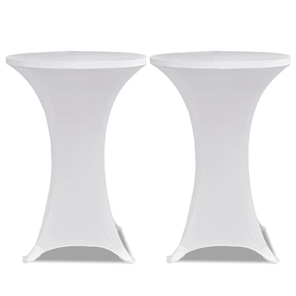 vidaXL Standing Table Cover Ø80cm White Stretch 2 pcs