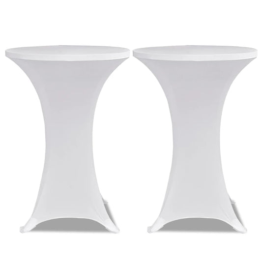 vidaXL Standing Table Cover Ø80cm White Stretch 2 pcs